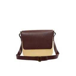 Doubleu Men Beige & Brown Colourblocked Messenger Bag-picture-26