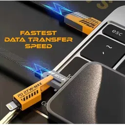 DPA Black, Yellow 2 to 2 65w fast charging cable Phone Converter image 4