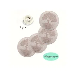 DPA Collection 4Pcs Brown & White Textured Waterproof Table Placemats-picture-41