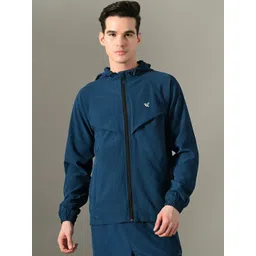 Dpassion Men Brand Logo Colourblocked Lightweight Training or Gym Sporty Jacket-picture-24