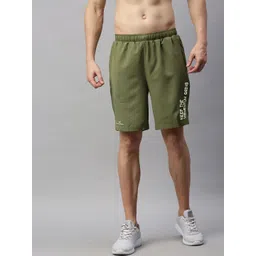 Dpassion Men Olive Green Solid Training or Gym Sports Shorts-picture-25