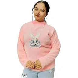 dpl groups Bunny Print Warm Sweatshirt, Long Sleeve, Crew Neck, Casual Winter Pullover-picture-31