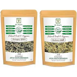 Dr. Arya's Bhringraj & Brahmi Combo 200gm | 100% Pure & Natural Bhringraj Leaves | Nourishment of Skin And Hair| Hair Regrowth Scalp Treatment Dry Frizzy Curly Straight Wavy Hair Type | 100+100gm-picture-24