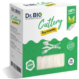 dr. bio Biodegradable Compostable Cutlery Knife,Spoon,Fork,Straw (8mm)(Pack of 100)Combo Plastic Cutlery Set-picture-15