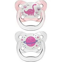 dr brown's natural flow Dr. Brown's Prevent Glow in The Dark Butterfly Shield Soother - Stage 2, Pink, Pack of 2, 6M to 18M-picture-19