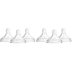 Options+ Wide-Neck Baby Bottle Nipple, Preemie (0 Months+), 6 Count Medium Flow Nipple-image-1