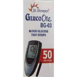 Dr. Morepen 50 Pcs Gluco One BG-03 Black &a; White Blood Glucose Test Strips Set-picture-21