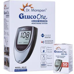 dr. morepen BG-03 GlucoOne Blood Glucose Monitor Glucometer with 50 Strips Glucometer-picture-30