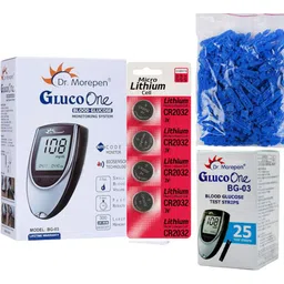 dr. morepen BG-03 with 25 strips (Free 4 battery cell and 25 lancet with kit) Glucometer-picture-11