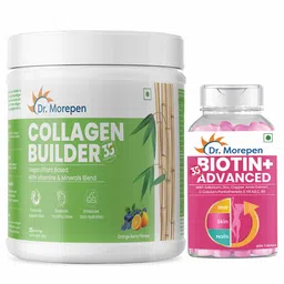 Dr. Morepen Collagen Builder 250g & Biotin+ Advanced 60 Tablets Combo,  2 Piece(s)/Pack  Orange Berry & Unflavoured -picture-26