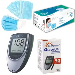 dr. morepen DR Morepen Glucometer with 50test strips and FREE ATOMshield 3ply surgical mask| Glucometer-picture-10