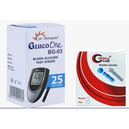 Dr. Morepen Gluco One BG 03 Blood Glucose Test Strip with 100 Lancets 25 Glucometer Strips-picture-40