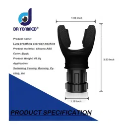 dr yonimed Breathing Trainer, Lung Capacity Exercise Device and Lung Exerciser for Respiratory Muscle Exercise and Increased Sports Breathing Fitness| Lungs Exercise Equipment | Men and Women | Black image 2