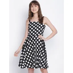 DRAAX Fashions Polka Dot Printed A-Line Dress-picture-38
