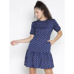 DRAAX Fashions Polka Dot Printed A-Line Dress-picture-37