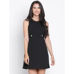 DRAAX Fashions Round Neck A-Line Mini Dress-picture-34