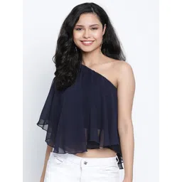 DRAAX Fashions Ruffled One Shoulder Ruffled Top-picture-36