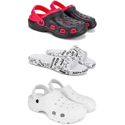 drackfoot Lightweight Classic Clogs || Sandals with Slider Adjustable Back Strap for Men-Combo(3)-3017-3104-3122-7 White-picture-53