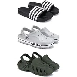 DRACKFOOT Lightweight Classic Slider || Sandals with Clogs for Men-Combo(3)_G-3024-3067-3135-picture-26