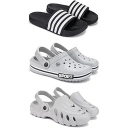 DRACKFOOT Lightweight Classic Slider || Sandals with Clogs for Men-Combo(3)_S-3024-3016-3135-picture-14