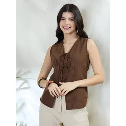 drape and dazzle Solid Women Waistcoat-picture-12