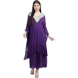 Solid Stylish Kaftan and Palazzo Set |Kaftan Kurta Set for Women DD-092-image-28