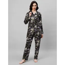 Drape in Vogue Black Floral Pyjama Sets-picture-37