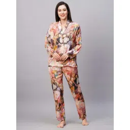 Drape in Vogue Nude Floral Pyjama Sets-picture-33