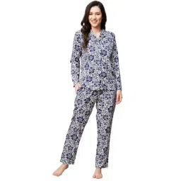 Drape in Vogue White Floral Pyjama Sets-picture-19