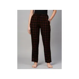 Drape In Vogue Women Brown Checks Pyjama-picture-27