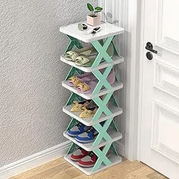 Drashti Villa 6-Layer Shoe Rack for Home – Stackable & Collapsible Plastic Shoe Organizer Stand | Adjustable Storage Shelf for Footwear, Books & Entryway Use – Multipurpose Space Saver (Corner Design)-picture-12