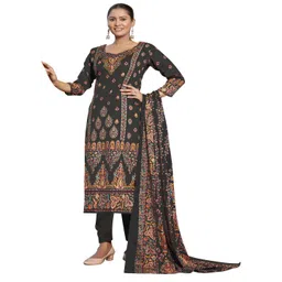 dravinam trends DRAVINAM Ethnic Motifs Printed Pashmina Unstitched Dress Material-picture-32