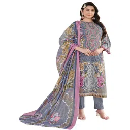 DRAVINAM Trends Embroidered Pure Cotton Unstitched Dress Material-picture-37
