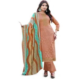 DRAVINAM Trends Floral Printed Pashmina Unstitched Dress Material image 1