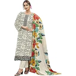 dravinam trends Women's Unstitched Salwar Suit Dress Material - Cotton Digital Printed Organza Embroidered Kameez II Unstitch Bottoms II Cotton Dupatta-picture-16