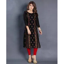 dream & dzire Embroidered Round-Neck Straight Kurti-picture-37