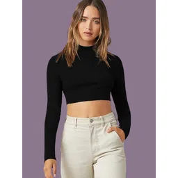 dream beauty fashion Casual Regular Sleeves Solid Women Black Top-picture-37