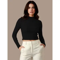 dream beauty fashion Casual Regular Sleeves Solid Women Black Top-picture-35