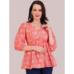 Dream Beauty Fashion Floral Print Puff Sleeve Top-picture-24