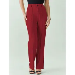 Dream Beauty Fashion Women Solid Straight Fit High-Rise Easy Wash Pleated Trousers-picture-16