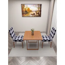 DREAM CARE Black & White 2 Pieces Checked Stretchable Chair Covers-picture-14