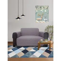 DREAM CARE Blue & Grey 3 Layer Reversible 2 Seater Sofa Cover With Side Pockets-image-49
