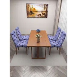 DREAM CARE Blue & Red 4 Pieces Floral-Printed Stretchable Chair Covers-picture-32