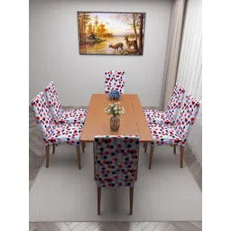 DREAM CARE Blue & Red 6 Pieces Printed Stretchable Chair Covers-picture-17