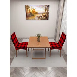 DREAM CARE Checked 2 Pieces Stretchable Chair Covers-picture-22