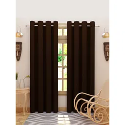 DREAM CARE Coffee Brown 2 Pieces Black Out Window Curtains-picture-13