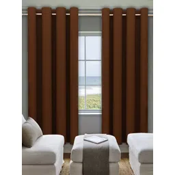 DREAM CARE Coffee Brown 2 Pieces Black Out Window Curtains-picture-29