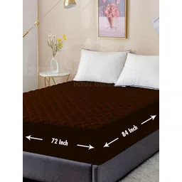 DREAM CARE Coffee Brown Quilted Cotton Breathable Mattress Protector-picture-41