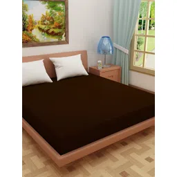 DREAM CARE Coffee-Brown Solid Queen Size Mattress Protector-picture-18
