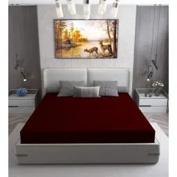 dream care Cotts Wonder Waterproof Fitted Terry Cotton Queen Size (72x48) Mattress Protector In Maroon Colour-picture-16